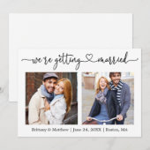 Moderne kalligrafie — Hart die gehuwd wordt 2 Foto Save The Date (Voorkant / Achterkant)