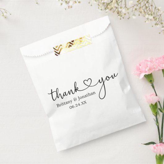 Moderne kalligrafie Hart Weddenschap Bedankt Bedankzakje (Gezegeld)