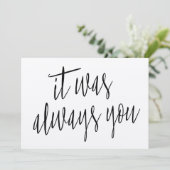 Moderne kalligrafie Het was altijd jij (Staand voorkant)