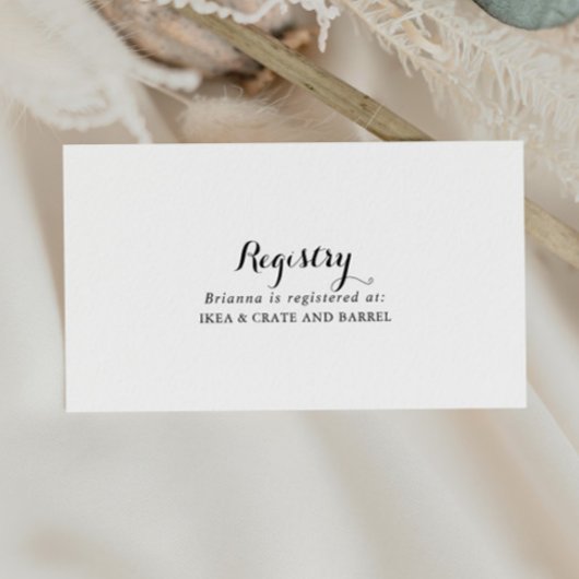 Moderne kalligrafie huwelijkscadeau register informatiekaartje