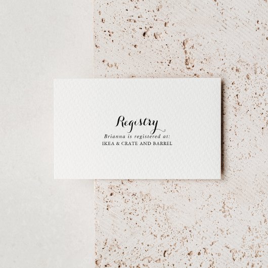 Moderne kalligrafie huwelijkscadeau register informatiekaartje