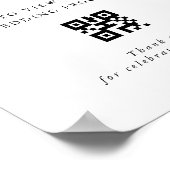 Moderne kalligrafie Huwelijksprogramma QR-code bor Poster (Hoek)