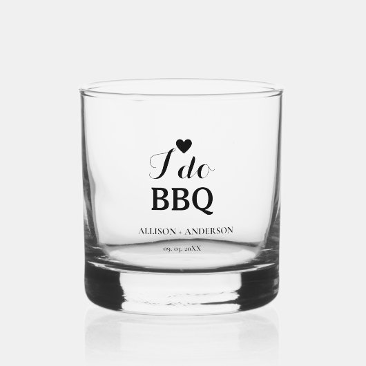 Moderne kalligrafie ik doe bbq bruids-shower whisky glas (Voorkant)