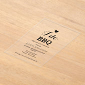 Moderne kalligrafie ik doe BBQ bruidsuitnodiging Acryl Uitnodigingen (Laagn)