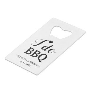 Moderne kalligrafie ik doe bbq vrijgezellenfeest kredietkaart flessenopener