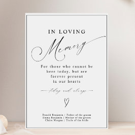 Moderne kalligrafie in het liefdevol geheugen-wedd poster