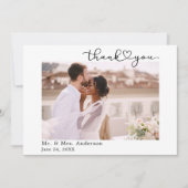 Moderne kalligrafie inkt hart script bruiloft bedankkaart (Voorkant)