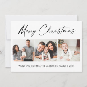 Moderne kalligrafie inkt script 3 Kerstmis foto Feestdagenkaart