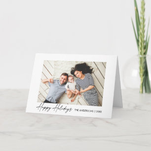 Moderne kalligrafie Inktscript Gevouwen Foto Feestdagen Kaart