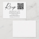 Moderne kalligrafie-inktscript QR Weddenschap RSVP Informatiekaartje (Voorkant / Achterkant)