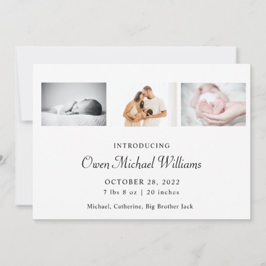 Moderne kalligrafie Kaart met kerstfoto's (Achterkant)