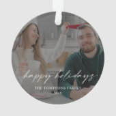 Moderne kalligrafie Kerstfoto Ornament (achterkant)