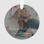 Moderne kalligrafie Kerstfoto Ornament (voorkant)