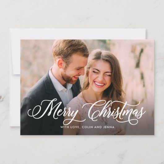 Moderne kalligrafie kerstkaart (Voorkant)