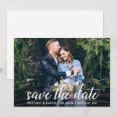 Moderne kalligrafie Koppeling foto's Save The Date (Voorkant / Achterkant)