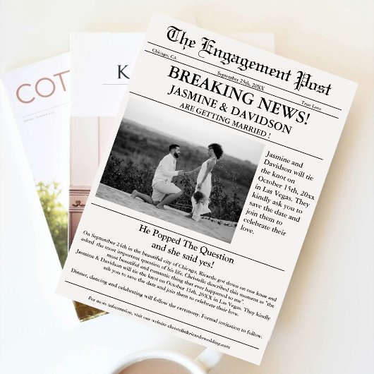 Moderne kalligrafie krant bruiloft opslaan van de  kaart