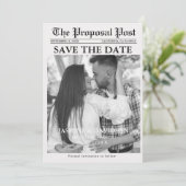 Moderne kalligrafie krant bruiloft opslaan van de  kaart (Staand voorkant)