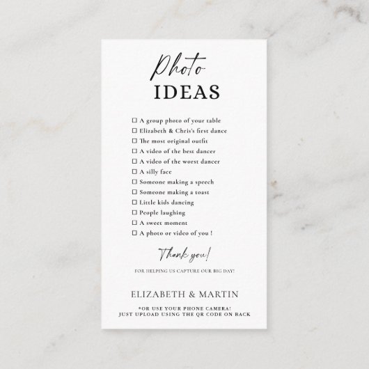 Moderne kalligrafie legt de liefde QR-code vast Informatiekaartje (Achterkant)