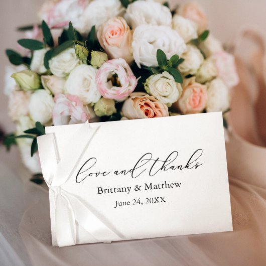 Moderne kalligrafie Liefde Bedankt Trouwnotitie