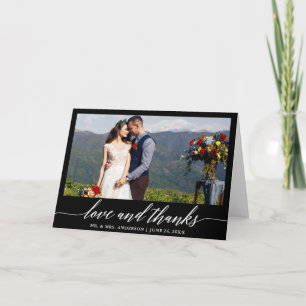 Moderne kalligrafie Liefde Dank Huwelijk B Vouw Bedankkaart