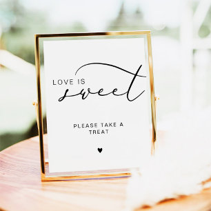 Moderne Kalligrafie Liefde is Lief Trouwteken Poster