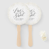 Moderne kalligrafie "Liefde is Zoet" gepersonalise Handwaaier (Voorkant en achterkant)
