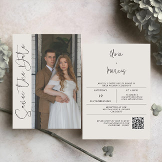 Moderne kalligrafie monogram | Fotobruiloft Save The Date