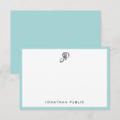 Moderne kalligrafie Monogrammen Eenvoudige Sjabloo Notitiekaartje (Voorkant / Achterkant)