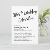 Moderne kalligrafie na het huwelijksfeest kaart (Staand voorkant)