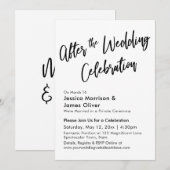 Moderne kalligrafie na het huwelijksfeest kaart (Voorkant / Achterkant)