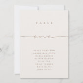 Moderne kalligrafie Neutrale tabel Eén tabelnummer (Voorkant)