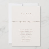 Moderne kalligrafie Neutrale tabel Eén tabelnummer (Achterkant)