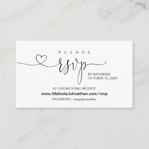 Moderne kalligrafie online RSVP op bruiloft websit Informatiekaartje