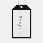 Moderne Kalligrafie Ontwerper B&W Social Bedankt Cadeaulabel (Voorkant)