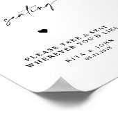 Moderne kalligrafie Open zitplaatsen Trouwbord Poster (Hoek)
