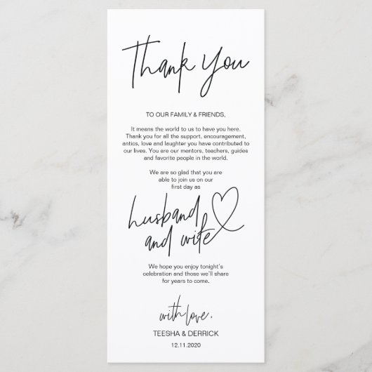 Moderne kalligrafie Plaatsen Bedankt voor je kaart (Voorkant)