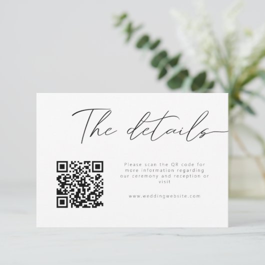 Moderne kalligrafie QR-code - Gegevens Informatiekaartje (Staand voorkant)