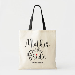 Moderne kalligrafie Rode Hart Moeder van de Bruid Tote Bag