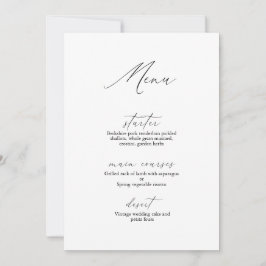 Moderne kalligrafie Romantisch huwelijksmenu Kaart