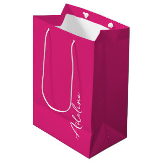 Moderne kalligrafie roze aangepaste naam medium cadeauzakje