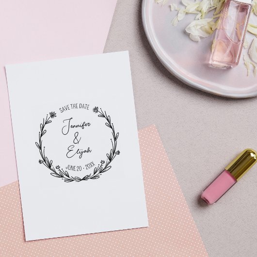Moderne kalligrafie Save the Date Wedding Rubberstempel