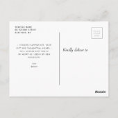 moderne kalligrafie script bedankt afstuderen briefkaart (Achterkant)