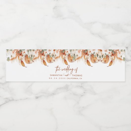 moderne kalligrafie script bruiloft waterfles etiket (Enkel label)