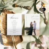 Moderne kalligrafie script foto bruiloft details kaart