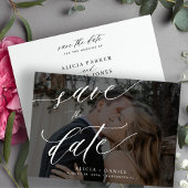 Moderne kalligrafie script foto bruiloft save the date