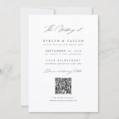 Moderne kalligrafie script foto QR-code bruiloft Kaart (Achterkant)