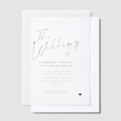 Moderne kalligrafie script overlay bruiloft vellum uitnodigingen (Offset)