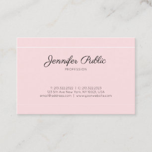 Moderne kalligrafie Script Plain Elegant Roze Luxe Visitekaartje