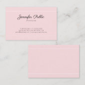 Moderne kalligrafie Script Plain Elegant Roze Luxe Visitekaartje (Voorkant / Achterkant)