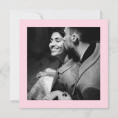 Moderne kalligrafie script rood roze foto bewaar d save the date (Achterkant)